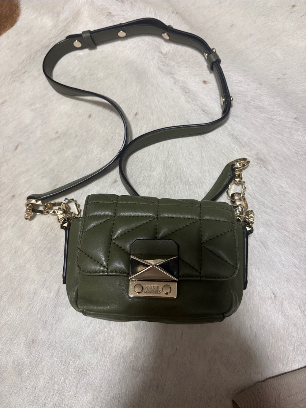 Karl Lagerfeld  olive green WOC
